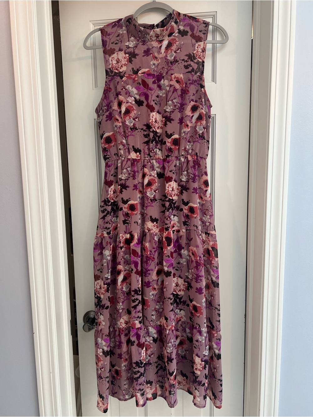 Lulus In My Dreams Mauve Floral Print Midi Dress